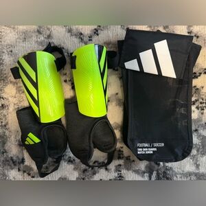 Adidas boys Neon Green Shin Guards